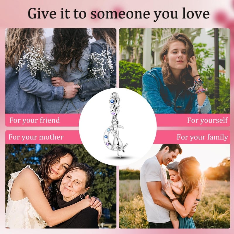 MULA 925 Sterling Silver Charms for Bracelets and Necklaces Family Letters Dangle Pendants Airplane Travel Beads Family Tree Jewelry Charms for Women - Image 5